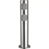 Heitronic Außensteckdose 4-Fach IP44 Edelstahl V2A Ø118x470mm 3680W/ 16A