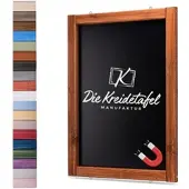 Die Kreidetafel Manufaktur Magnetische Kreidetafel - Magnettafel mit Holzrahmen / Teak 40x60cm