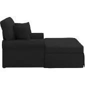 vidaXL Chaise Lounge mit Rock mit Kissen 3 pcs Schwarz Stoff