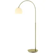 LINDBY Bogenlampe Cynthia, messingfarben, Glas, 140 cm, E27