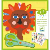 Djeco Kreativset m. Stickers - Friseur - - One Size - Kreatives Spielset