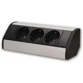 ORNO Aufbau-Steckdose 3-fach Schwarz Silber 230V 3680W 06m Kabe