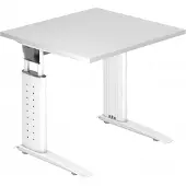 Hjh OFFICE PRO UNDA 8 W - 80 x 80 höhenverstellbar Weiß/Weiß