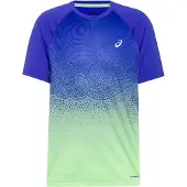 Asics Road Fade Kurzarm-T-Shirt Lila Grün, Größe M