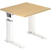 Hjh OFFICE PRO UNDA 8 W - 80 x 80 höhenverstellbar Ahorn/Weiß