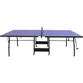 Vente-unique Klappbarer Tischtennistisch auf Rädern für den Innenbereich mit Zubehör - L 274 x B 152,5 x H 76 cm - GARRY