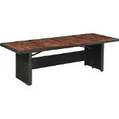 ZMH Gartentisch 240x90x74 cm Poly Rattan und Massivholz Akazie