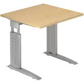 Hjh OFFICE PRO UNDA 8 S - 80 x 80 Ahorn/Silber höhenverstellbar
