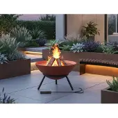 Jet-Line Feuerstelle Feuerschale Gartenfeuer APACHO Schale Rostoptik Fuß schwarz neigbar