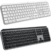 Logitech MX Keys S for Mac, Kabellos, RF Wireless + Bluetooth, Scherenschalter, QWERTZ, LED, Aluminium, Weiß