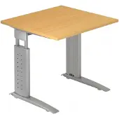 Hjh OFFICE PRO UNDA 8 S - 80 x 80 Buche/Silber höhenverstellbar