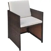 vidaXL Gartenstühle 2 Stk. mit Polstern und Kissen Poly Rattan Braun