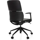 Hjh OFFICE Profi Bürostuhl ATMOS DESIGNER Ergonomischer Schreibtischstuhl mit Armlehnen Kunstleder Schwarz Drehstuhl für Büro, Zuhause