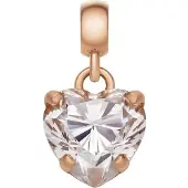 Daniel Wellington - Gold-plated pendant with a clear heart Charms DW00400424