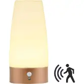 Ideoon 2er-Set Elegante LED-Tischlampe mit Bewegungsmelder – Kabellose Flurleuchte mit warmweissem Licht – Ideal als Nachtlicht im Schlafzimmer