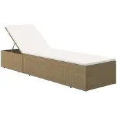 Furnicato Sonnenliege Poly Rattan Braun Und Cremeweiß