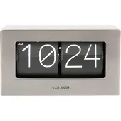 Karlsson Wand- und Tischuhr Boxed Flip Brushed Steel (20,5x7x11,5cm)
