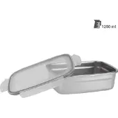 Excellent houseware Frischhaltedose aus Edelstahl mit Kunststoff Clip-Deckel, 1250 ml