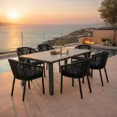 CLEMENTO LC Garden Gartenmöbel-Set 7tlg. Sunrest 180x90cm Tisch mit Stühle