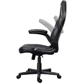 Trust GXT 703 Riye Gaming Stuhl Schwarz - Verstellbar, Klappbare Armlehnen, Atmungsaktiv, Belastbarkeit bis 140kg
