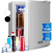 Klarstein Mini Kühlschrank für Zimmer, 30L Mini-Kühlschrank für Getränke & Kosmetik, Kleine Minibar, Kühlschrank Klein & Leise, Verstellbare Ablagen, Kleiner Skincare Kühlschrank 5-15°C