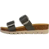 Plakton Combarro-Pantoletten aus Leder mit Keilabsatz