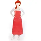 Hygostar Latzschürze aus Polyurethan Rot 300 my 90x120cm wasserdicht und hygienisch Fleischerschürze