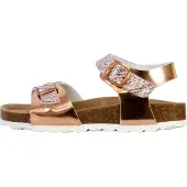 The Divine Factory Kinder Pantoletten aus Leder mit verstellbaren Riemen, flacher Absatz