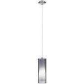 Eglo Pendellampe Pinto Nero, 1 flammige Pendelleuchte, Material: Stahl, Farbe: Nickel matt, Glas: Rauchglas, opal matt, weiß, Fassung: E27