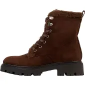 Super Mode Stiefeletten mit Schnürung und Reißverschluss, runder Schuhspitze und flachem Absatz