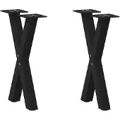 vidaXL Couchtischbeine X-Form 2 Stk. Schwarz 38x(42-43) cm Stahl