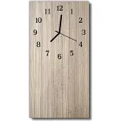 Tulup Glasuhr Wanduhr Küchenuhr Echt-Glas 30x60 Holz Beige