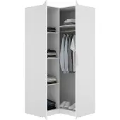 Dmora Luber - Kleiderschrank 2-türig, 95x204h cm Weiß, Garderobe