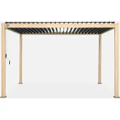 Sweeek - Bioklimatische Pergola mit Lamellendach Triomphe 3x4m - Helles Holz