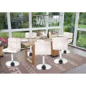 Mendler 6er-Set Esszimmerstuhl Cadiz, Drehstuhl Stuhl, WildKunstleder Chrom vintage hellgrau