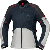 IXS Tourster-Big Air 1.0 Mesh Damen Grau Blau Rot Sand Motorrad Textiljacke Größe L