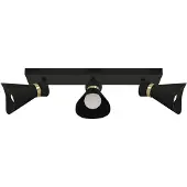Licht-Erlebnisse Deckenspot verstellbar in Schwarz Gold E14 3-flammig länglich Modern Deckenstrahler