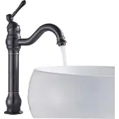 ARI Waschbeck armatur, Wasserhahn Bad Retro, Schwarz abgerieben, Hochdruck, mit Regulierung von Wasserfluss und Wassertemperatur