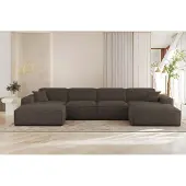 Fun-Möbel Wohnlandschaft Sofa U-Form CELES PREMIUM in Stoff Sven Braun