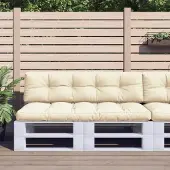 vidaXL "2026 Promotion" Palettenkissen 2-tlg. Creme Stoff - Gartenmöbelauflagen CC21917