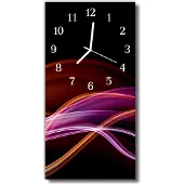 Tulup Glasuhr Wanduhr Küchenuhr Echt-Glas 30x60 Abstraktion Mehrfarbig
