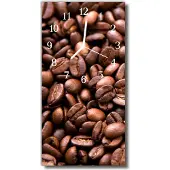 Tulup Glasuhr Wanduhr Küchenuhr Echt-Glas 30x60 Koffeebohne Braun