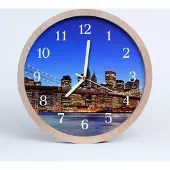 Tulup Holzuhr 30fi cm wanduhr - Bridge City-Stadt
