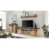 IMV Wohnwand Sherwood W2 Old Style hell anthrazit soft-close