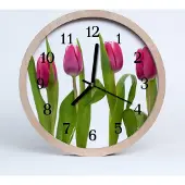 Tulup Holzuhr 30fi cm wanduhr - Tulpen Blumen