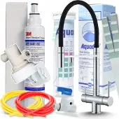 ARI HighFlex 3-Wege Küchenarmatur Chrom Ausziehbar mit 3M AP2-C405-SG Trinkwasserfilter Untertisch Wasserfiltersystem