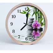Tulup Holzuhr 30fi cm wanduhr - Steine ORCHIDEEBLUMEN