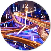 Tulup Glasuhr Wanduhr Küchenuhr Echt-Glas 30fi cm Überführung mehrfarbig