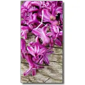 Tulup Glasuhr Wanduhr Küchenuhr Echt-Glas 30x60 Blumen Mehrfarbig