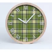 Tulup Holzuhr 20fi cm wanduhr - weiße Spitzen - grün Gitter